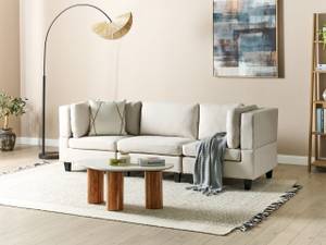 3-Sitzer Sofa UNSTAD Beige - Schwarz - Creme