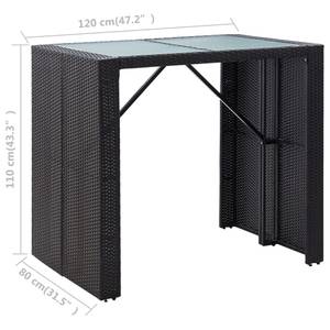 Bar-Set (5-teilig) 49568 Schwarz - Kunststoff - Polyrattan - 80 x 110 x 120 cm