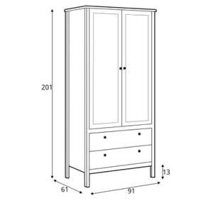 Kleiderschrank FARGE Weiß - Holzwerkstoff - Kunststoff - 91 x 201 x 61 cm