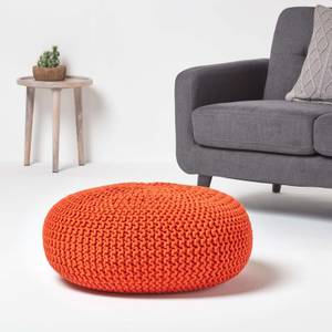 Großer Strickpouf 100% Baumwolle Orange