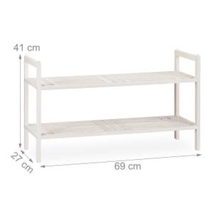 Étagère chaussures blanche empilable x3 Blanc - Bois manufacturé - 69 x 41 x 27 cm