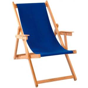 Orangefarbene Liegestuhl aus Eukalyptenh Blau