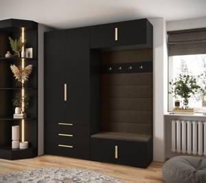 Garderobe Inova 1 Z12 Schwarz - Braun - Gold - Gold