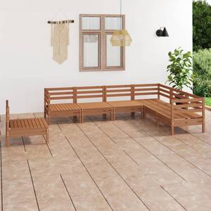 Garten-Lounge-Set Braun - Massivholz - Holzart/Dekor - 64 x 63 x 64 cm