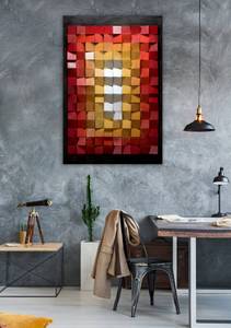 Wandbild 3D Vierte Dimension Schwarz - Rot - Kunststoff - Holz teilmassiv - 80 x 120 x 9 cm