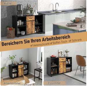 Sideboard Buffet Schrank Vintage Schwarz - Holzwerkstoff - 40 x 80 x 120 cm