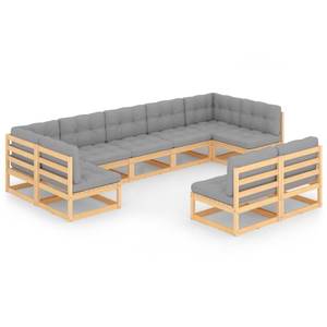 Garten-Lounge-Set (9-teilig) 3009755-2 Grau - Holz