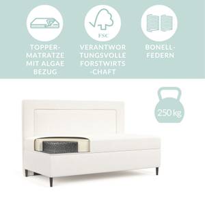 Boxspringbett Alba Beige - Grau - H2 - Tiefe: 108 cm