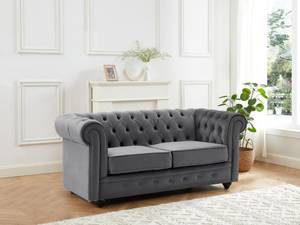 Sofa CHESTERFIELD Anthrazit - Tiefe: 168 cm