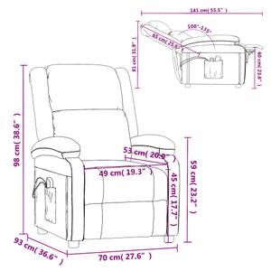 Fauteuil de massage électrique Gris - Textile - 70 x 98 x 93 cm