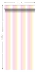 Tapete Regenbogenstreifen 7071 Pink - 53 x 1005 x 1005 cm