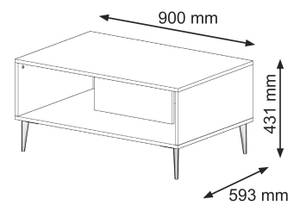 Couchtisch RavennaB 90x60x43 Schwarz