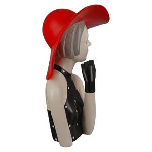 Figur Lady mit rotem Hut Schwarz - Kunststoff - 20 x 27 x 14 cm