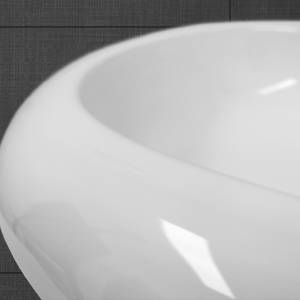 Waschbecken Ovalform 630x420x120 mm weiß Weiß - Keramik - Metall - 42 x 12 x 63 cm