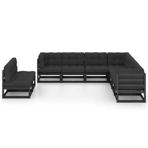 Gartenmöbel-Set (9-teilig) 3009843-2 Schwarz - Massivholz - Holzart/Dekor - 70 x 67 x 70 cm