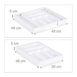 Besteckeinsatz Bambus weiß Weiß - Bambus - Holzwerkstoff - 48 x 5 x 46 cm