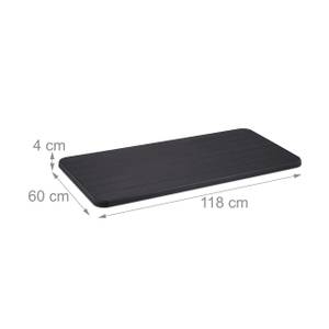 Table de jardin rectangulaire Noir - Métal - Matière plastique - 118 x 74 x 60 cm