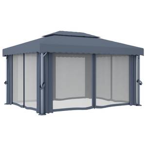 Pavillon mit Vorhang 3000568 Anthrazit - 400 x 264 cm