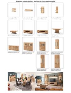 Highboard Santos 5 mit LED Braun - Holzart/Dekor - Holz teilmassiv - 90 x 136 x 37 cm