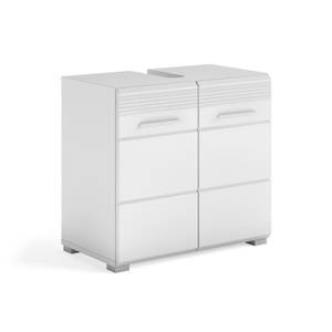 Waschbeckenunterschrank Weiß Hochglanz Weiß - Holzwerkstoff - 60 x 56 x 34 cm