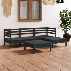 Garten-Lounge-Set Schwarz - Massivholz - Holzart/Dekor - 64 x 29 x 64 cm