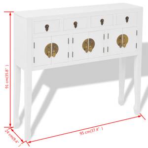 Sideboard 242647 Weiß - Massivholz - 95 x 91 x 95 cm