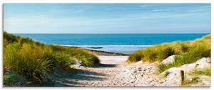 Glasbild Strand mit Sanddüne Weg zur See 125 x 50 cm