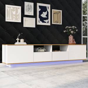 Buffet bas LED Cronus Ⅰ Marron - Blanc - Bois manufacturé - Métal - 180 x 50 x 180 cm