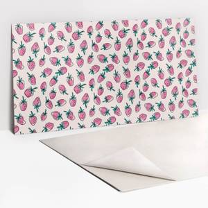 Selbstklebendes Wandpaneel Erdbeeren Pink - Kunststoff - 100 x 50 x 50 cm