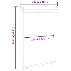 Balkon-Seitenmarkise 3012299-2 Grau - Breite: 122 cm