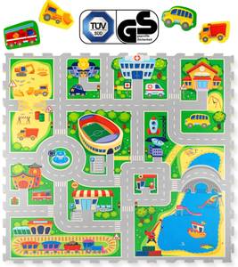 Puzzlematte für Babys - City Grün - Multicolor