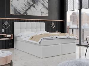 Boxspringbett mit Topper ARTENO Glas Weiß - Breite: 180 cm - H4