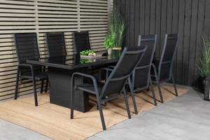 Gartenmöbel-Set Padova (7-teilig) Schwarz - Metall - 100 x 74 x 200 cm