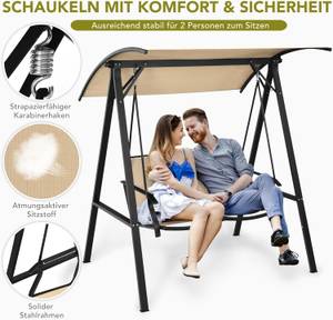 Hollywoodschaukel ZB32427NQDE Beige - Metall - 112 x 165 x 152 cm