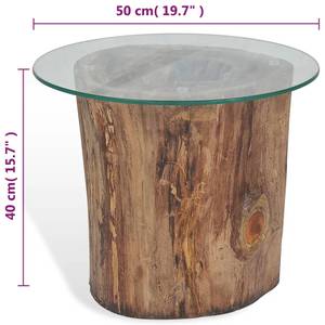 Couchtisch 245069 Braun - Glas - Massivholz - Holzart/Dekor - 50 x 40 x 50 cm