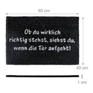 Fußmatte Kokos SPRUCH Schwarz - Weiß - Naturfaser - Kunststoff - 40 x 1 x 60 cm