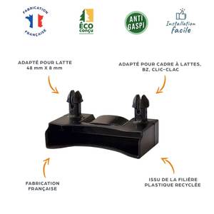 Lot de 10 embouts pour lattes 48 x 8 mm Noir - Matière plastique - 5 x 5 x 5 cm