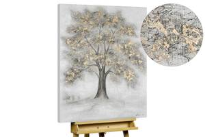 Acrylbild handgemalt Magic Tree Grau - Weiß - Massivholz - Textil - 75 x 100 x 4 cm