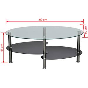 Table basse 290539 Noir - Verre - Métal - 45 x 43 x 90 cm