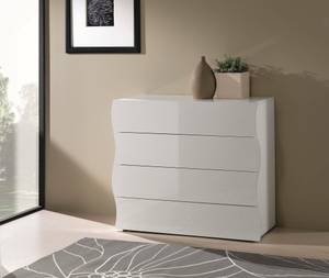 Commode Mattia Blanc brillant Blanc - Bois manufacturé - 98 x 82 x 40 cm