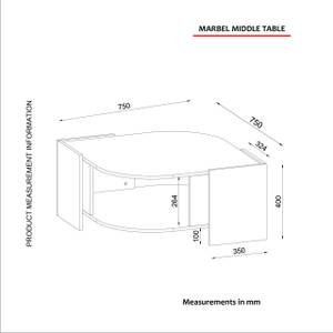 Couchtisch Marbel Walnuss Marmor Optik Braun - Holzwerkstoff - 75 x 40 x 75 cm