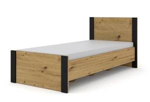 Etagenbett MONDI 102x200x90 Beige - Schwarz - Holzwerkstoff - Kunststoff - 102 x 90 x 200 cm