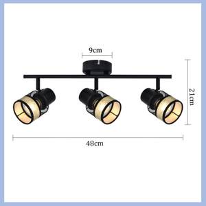 Deckenleuchte Rhythmus 3flammig Schwarz - Metall - 10 x 18 x 53 cm
