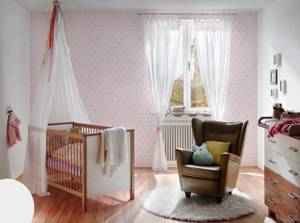 Kinderzimmertapete Spielzeug Babyzimmer Rosé