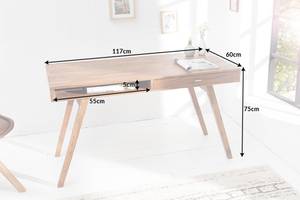 Schreibtisch RETRO Braun - Massivholz - Holzart/Dekor - 117 x 75 x 60 cm