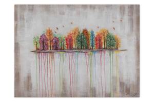 Acrylbild handgemalt Buoyant Spirit Beige - Massivholz - Textil - 100 x 75 x 4 cm