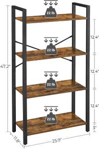 Leiterregal Braun - Holzwerkstoff - 30 x 120 x 66 cm