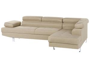 Ecksofa NORREA Beige - Creme - Silber