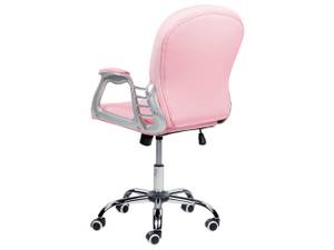 Chaise de bureau PRINCESS Noir - Rose foncé - Argenté - Hauteur : 93 cm