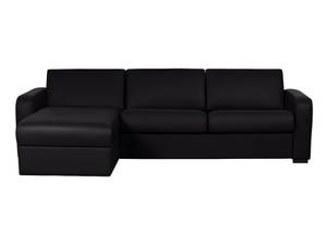 Schlafsofa BEVIS Schwarz - Echtleder - 170 x 88 x 278 cm